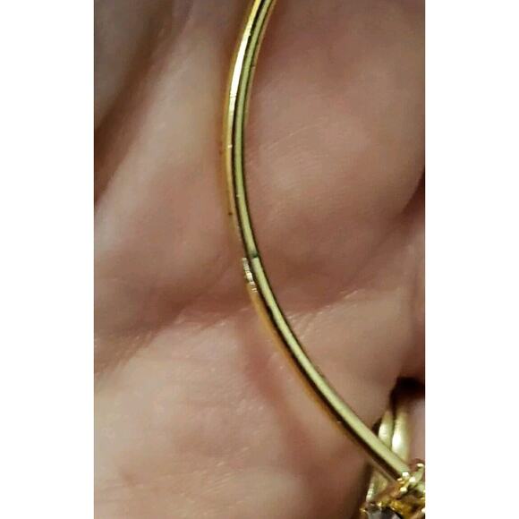 No Boundaries Sterling Silver 14KT Flash Gold Plated CZ Crystal Cuff Bracelet - Picture 9 of 10